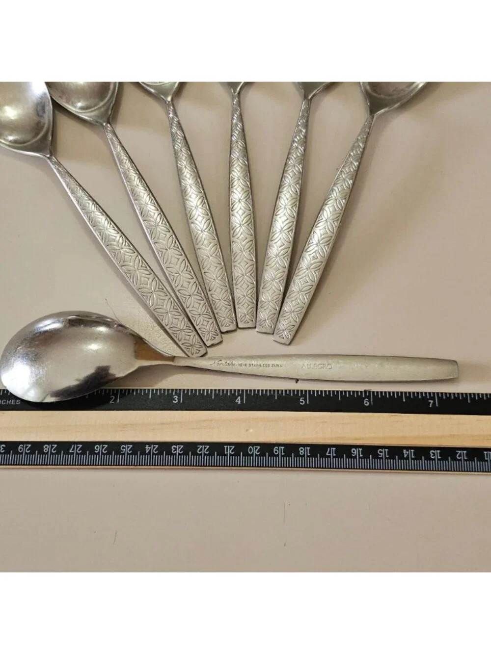 7 Noritake Allegro Soup Spoons 7.5